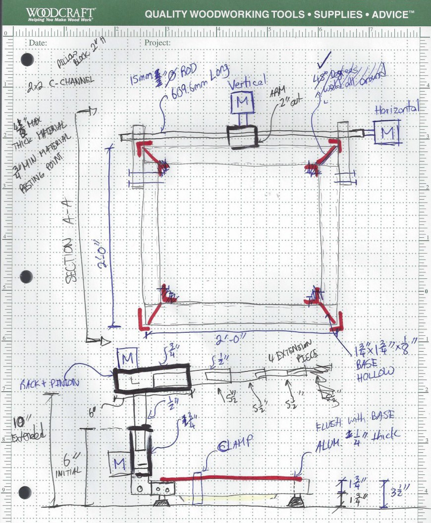 Updated Sketch of the JR CNC Router Table