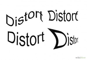 Distortion of words in adobe photoshop