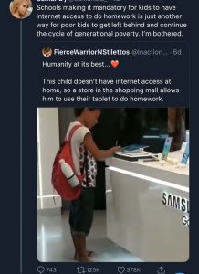 Child with no access to tablets 