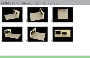 Rendering board #1 (kitchen)
