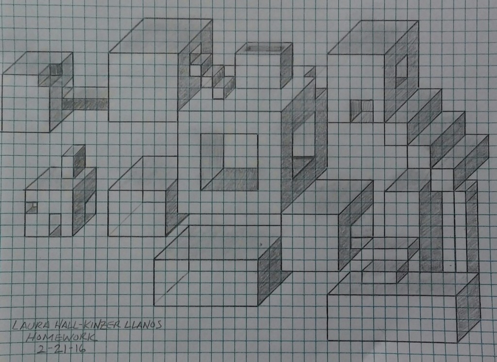 Paraline Graph Drawings From Class | Laura Hall-Kinzer Llanos's ePortfolio