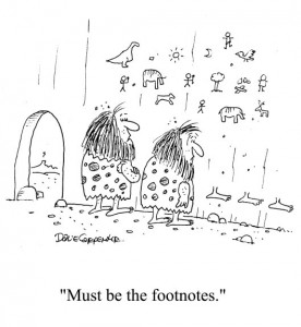 The origin of footnotes.