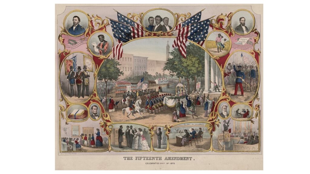 Image depicting the passing of the Fifteenth Amendment