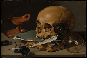 Pieter Claesz, Still Life with Skull and Writing Quill, 1628
