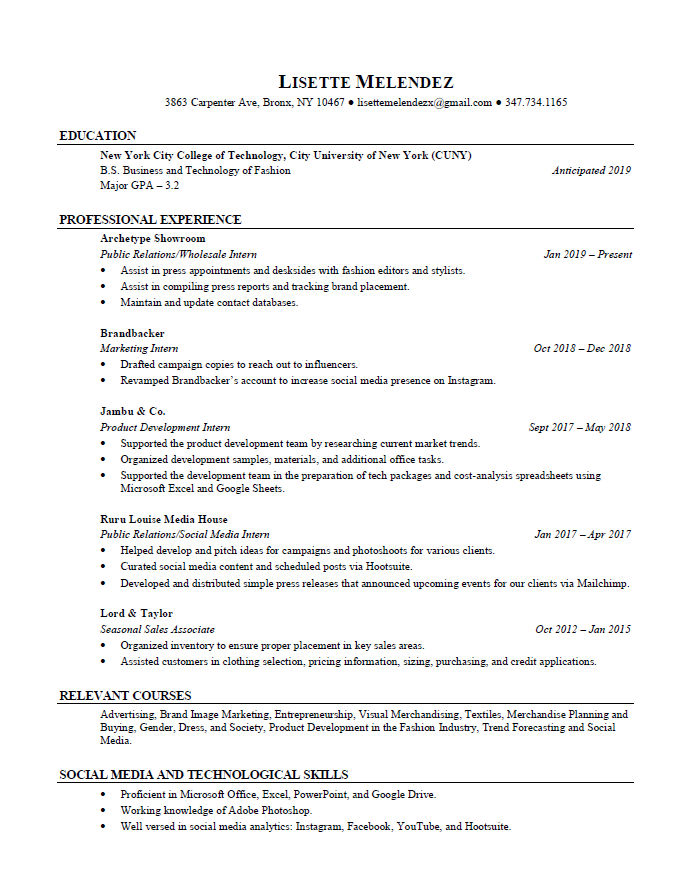 Page 1 of Resume
