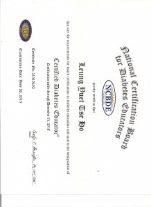 certificate for CDE