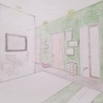 hand drawing of master bedroom