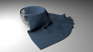 Simple classwork on Blender software. Designing a bowl and a soft body (napkin) falling from distance above it.