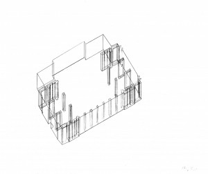 This is the 3-d drawing/ axonometric  of the Frank Lioyd Wright plan.
