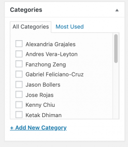Adding Categories to your post