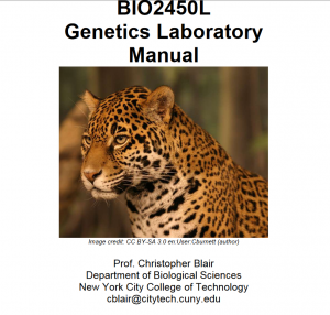 BIO2450L Genetics Laboratory Manual