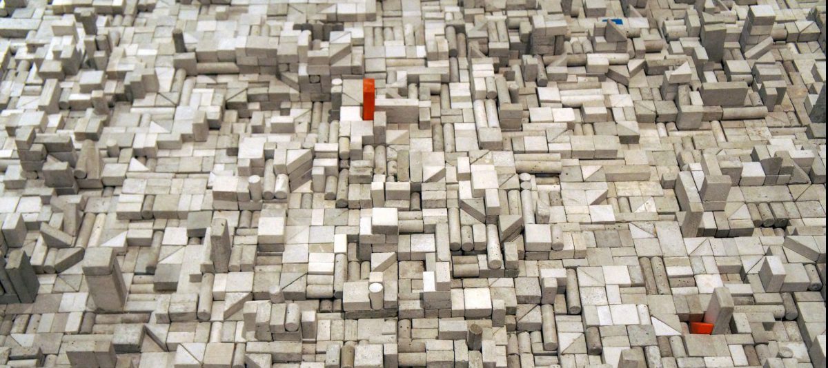 An abstract image of stacked blocks.