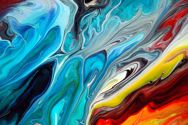 Abstract image showing colors "remixing"