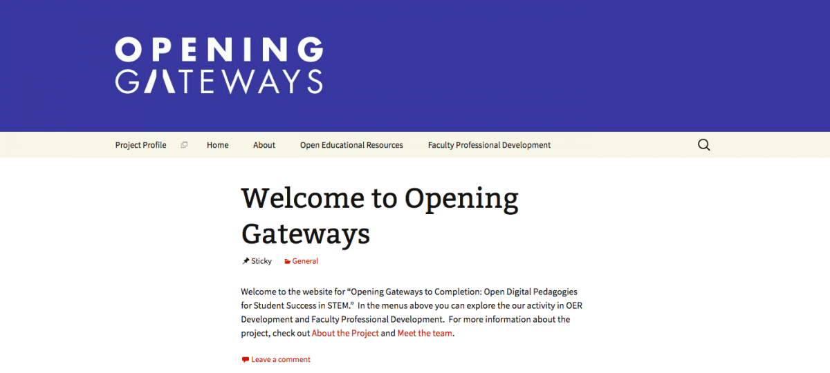 Opening gateways logo and imtro post about the project