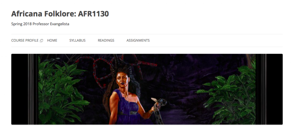 Header image for Africana Folklore class.