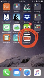 iPhone app screen with shortcut to the OpenLab circled in orange