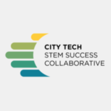 Logo that reads "City Tech STEM Success Collaborative" with five colors that suggest a hand.