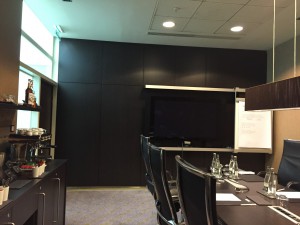 This is an example of a small conference room. The hotel also offers refreshments or meals depending on the client’s needs. 