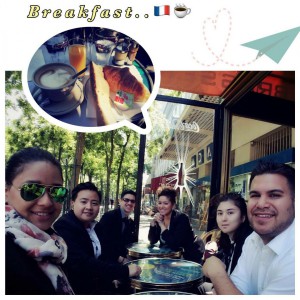 Breakfast after the "Visite de la Tour Montparnasse."