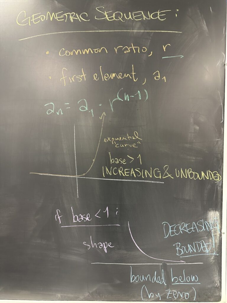 A photo of math written on a blackboard.