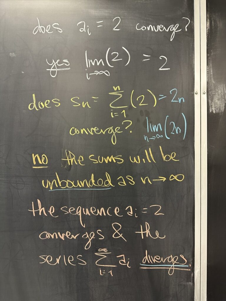 A picture of class notes written on a chalkboard.