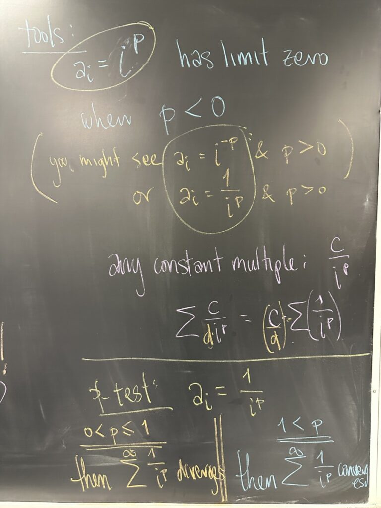 A picture of class notes written on a chalkboard.