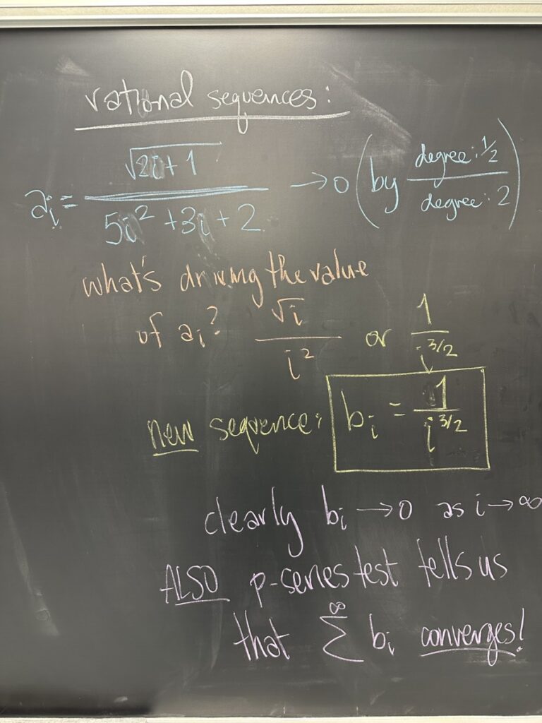 A picture of class notes written on a chalkboard.