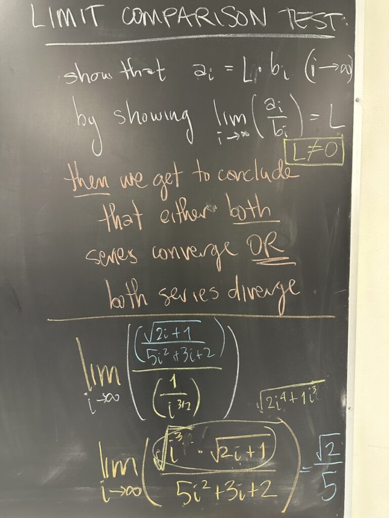 A picture of class notes written on a chalkboard.