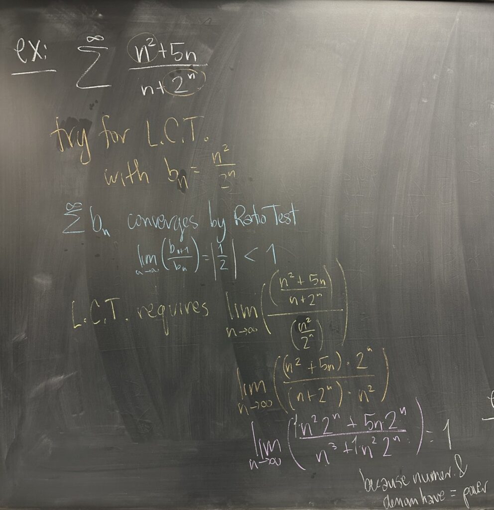 A photo of math class notes written on a chalkboard.