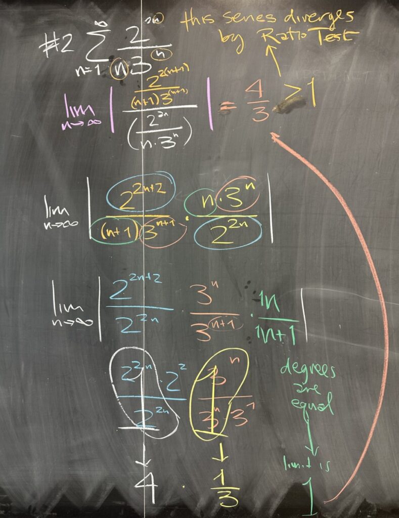 A photo of math course notes written on a blackboard.