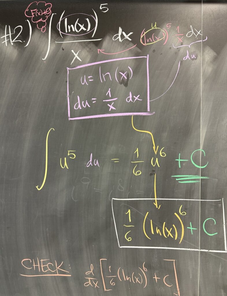 A photo of math course notes written on a blackboard.