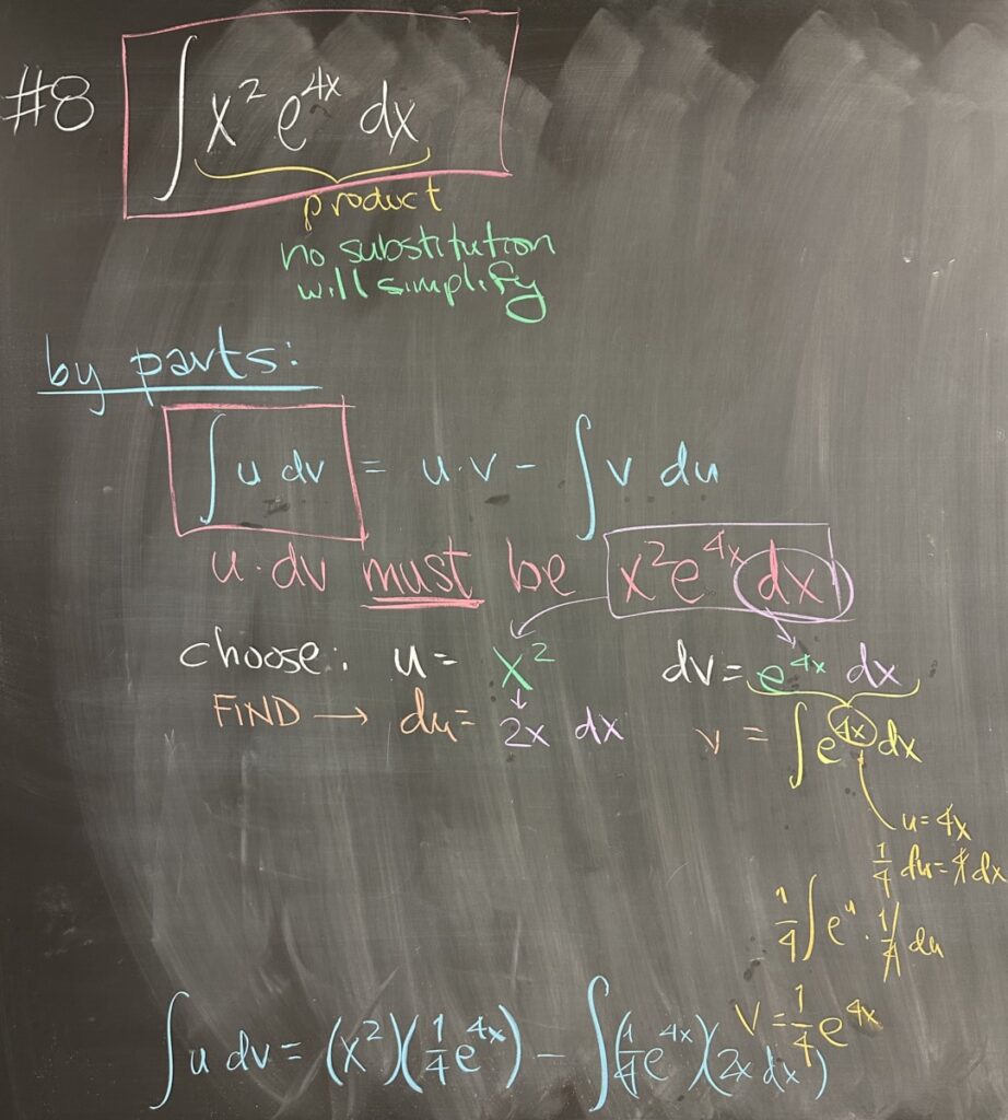 A photo of math course notes written on a blackboard.