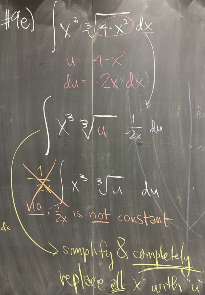 A photo of math course notes written on a blackboard.