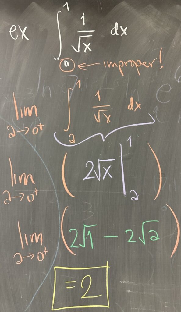 A photo of math course notes written on a chalkboard.