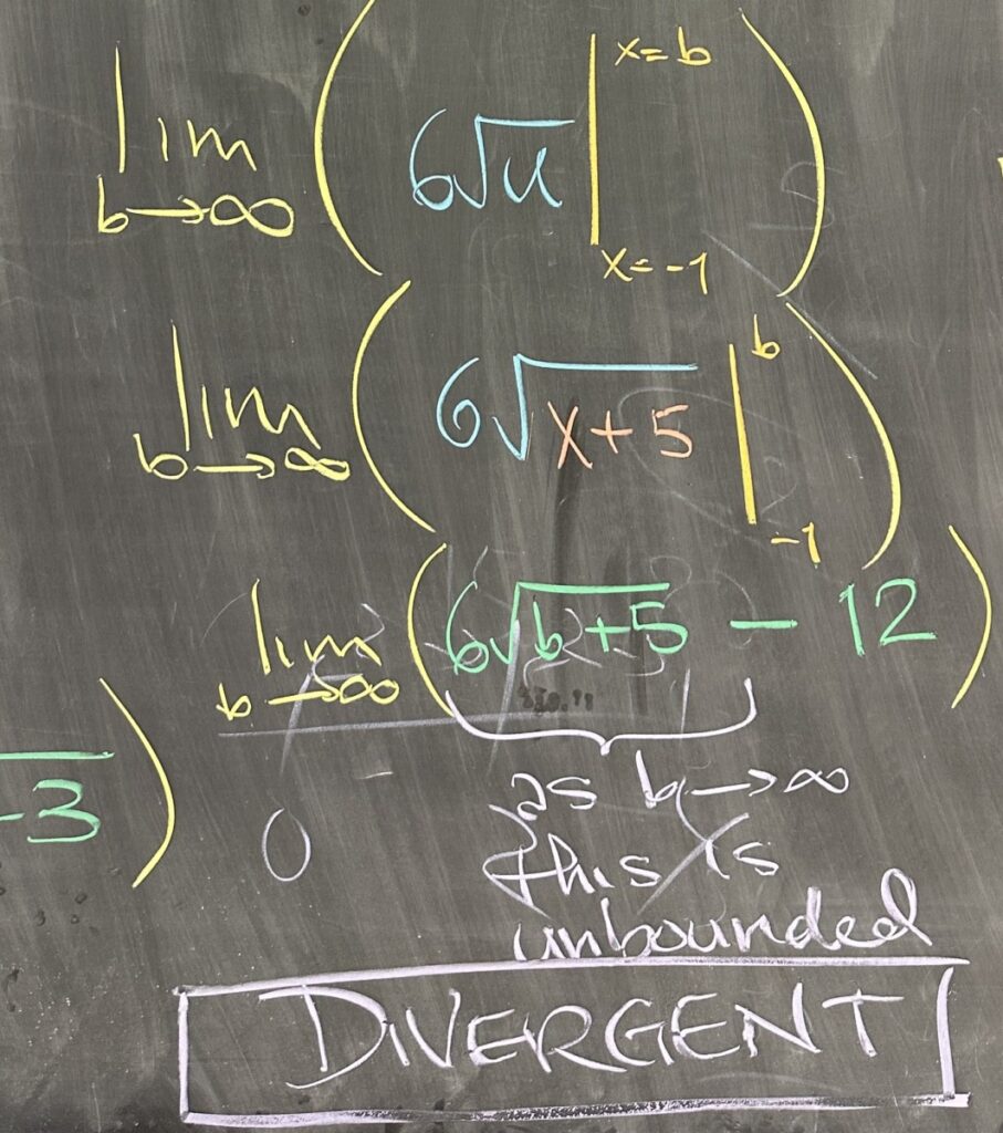 A photo of math course notes written on a blackboard.