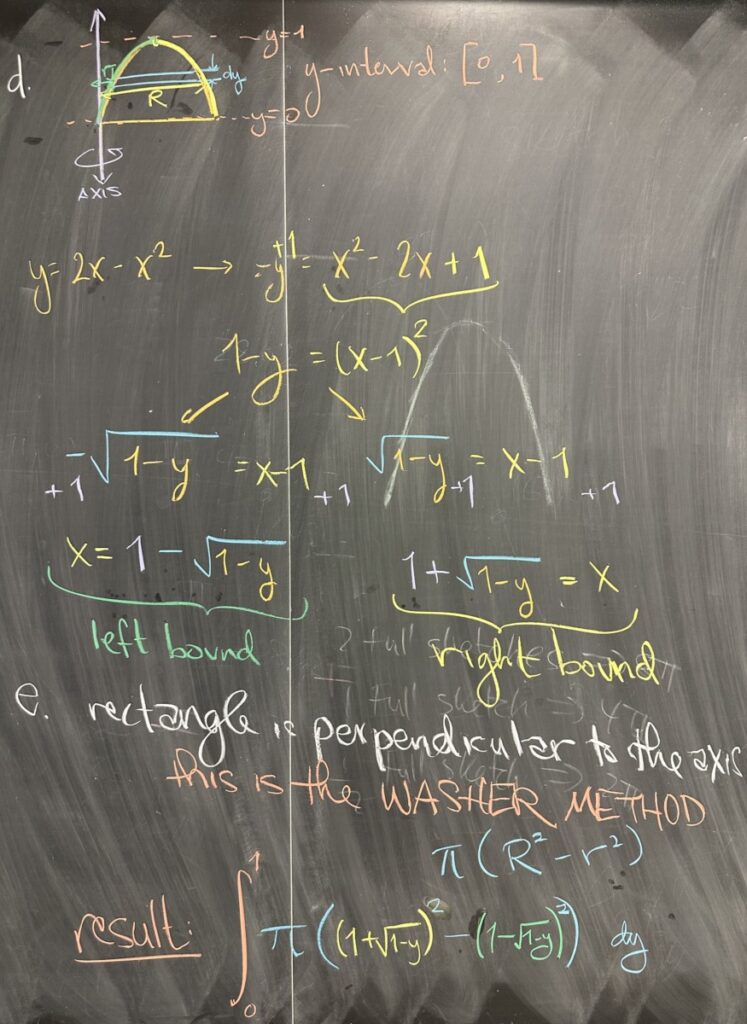 A photo of math course notes written on a blackboard.