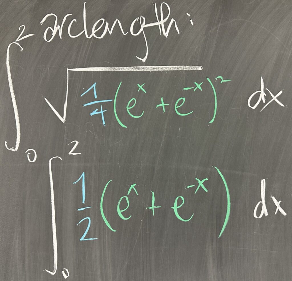 A photo of math course notes written on a blackboard.