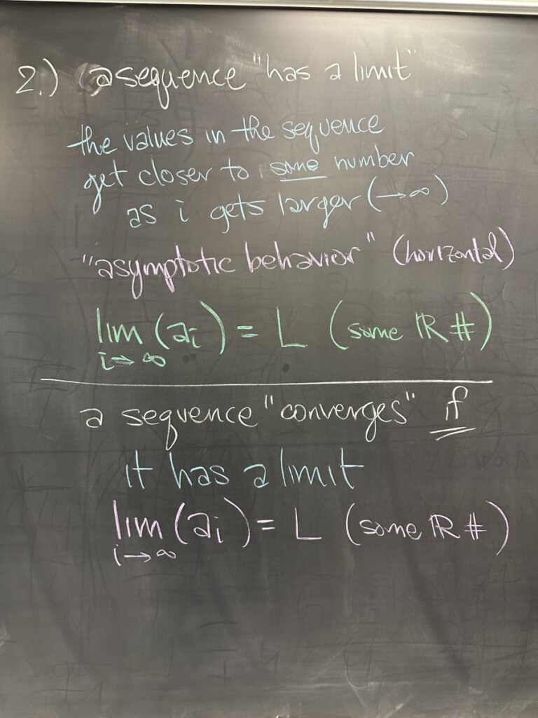 A picture of class notes written on a chalkboard.