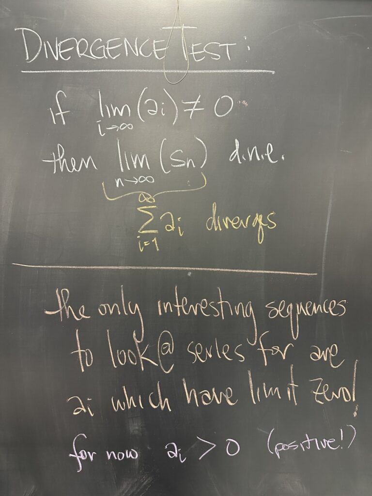 A picture of class notes written on a chalkboard.