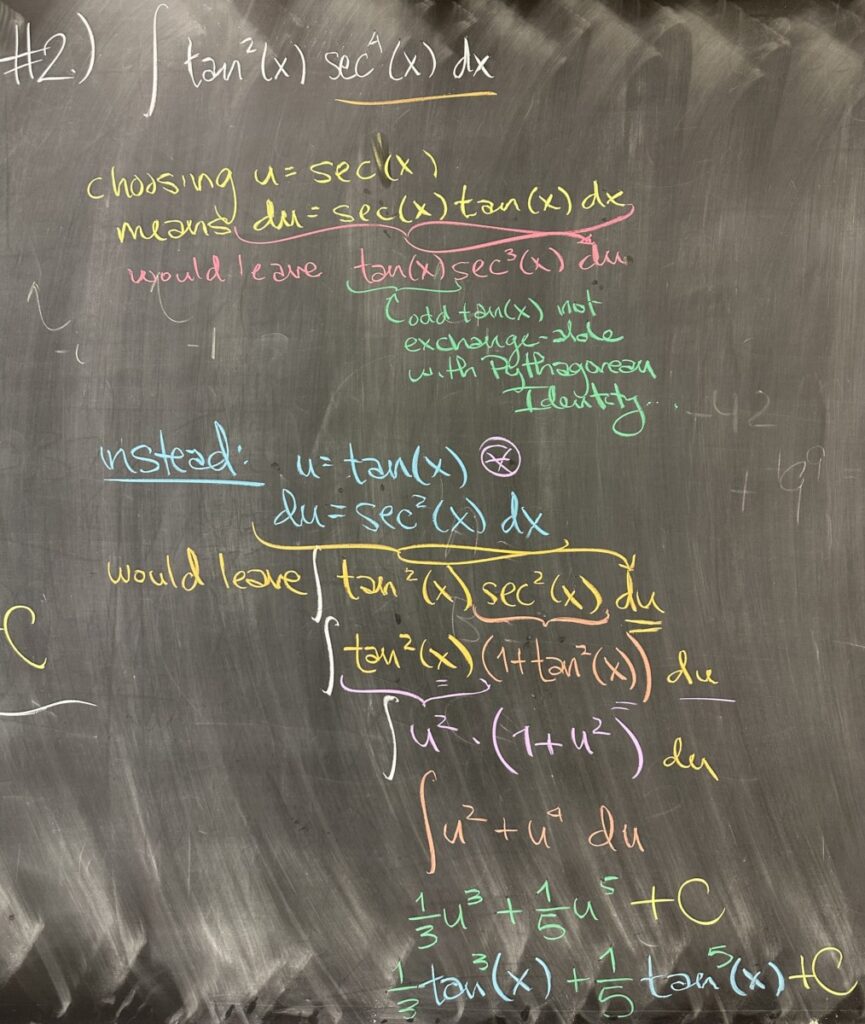 A photo of math course notes written on a blackboard.