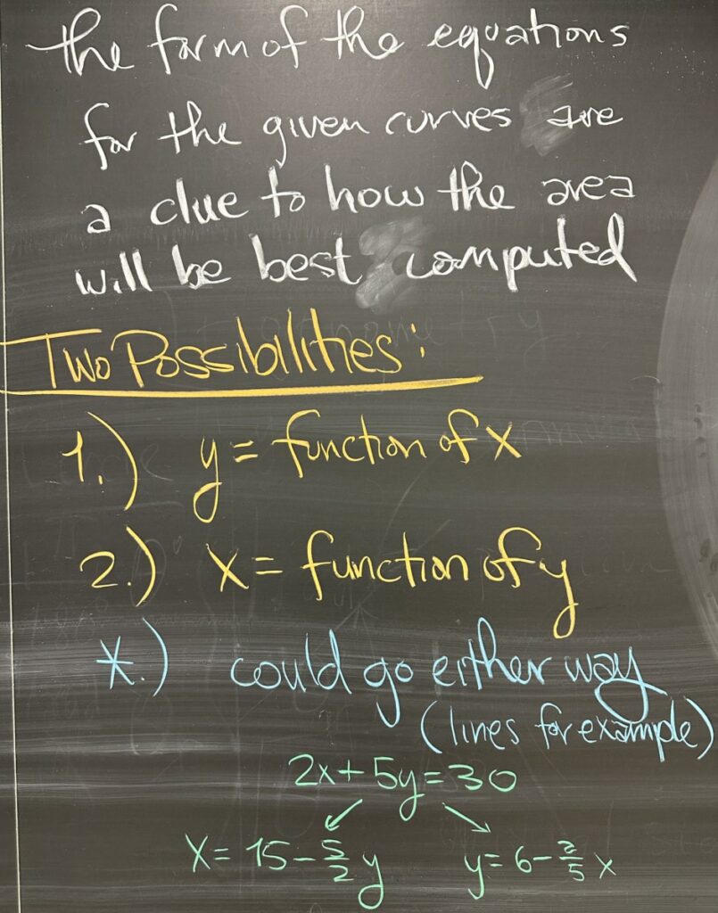 A photo of math course notes written on a blackboard.