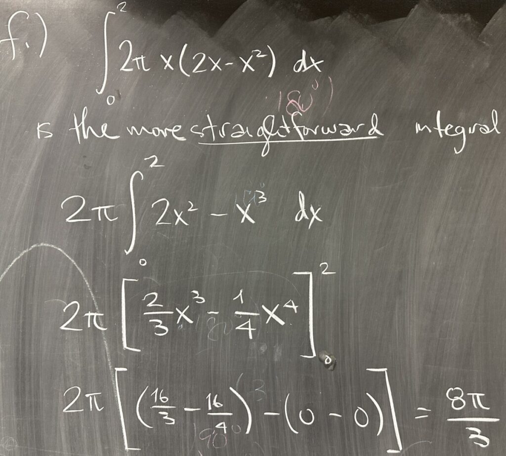 A photo of math course notes written on a blackboard.