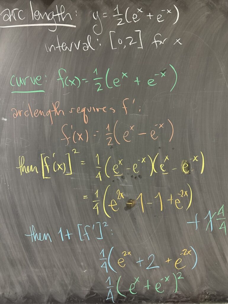 A photo of math course notes written on a blackboard.