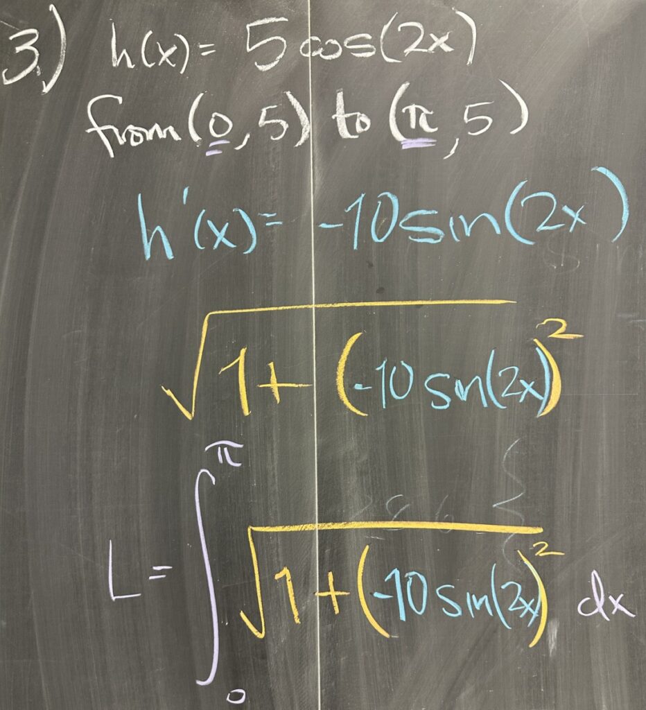 A photo of math course notes written on a blackboard.