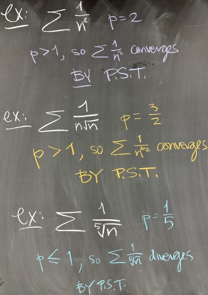 A photo of math course notes written on a blackboard.