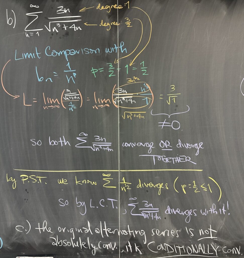 A photo of math course notes written on a blackboard.