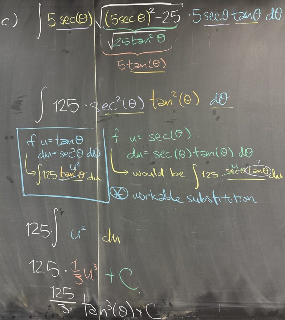 A photo of math course notes written on a blackboard.