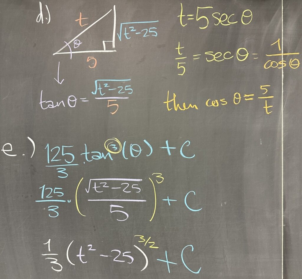 A photo of math course notes written on a blackboard.