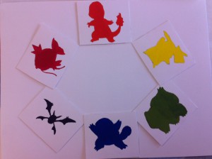 This was the color wheel that we did when moving from black and white paint to color. Everyone had gotten a partner and discussed a certain theme for the color wheel. My partner and I decided on Pokemon. 