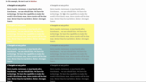 Prime examples of different contrasts in text and background colors.